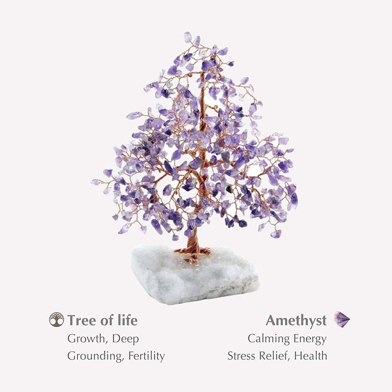 Giftoluck Grounded In Spirituality - Amethyst Stone Feng Shui Tree