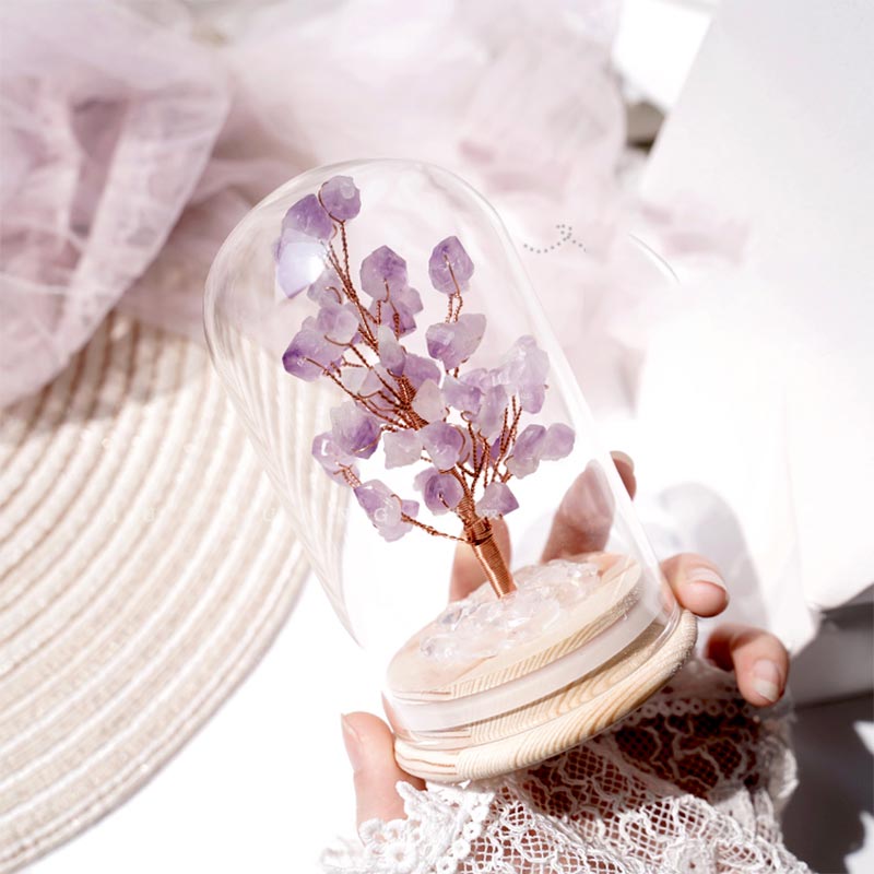 GiftoLuck Christmas Tree Crystal Stone Night Light Decoration