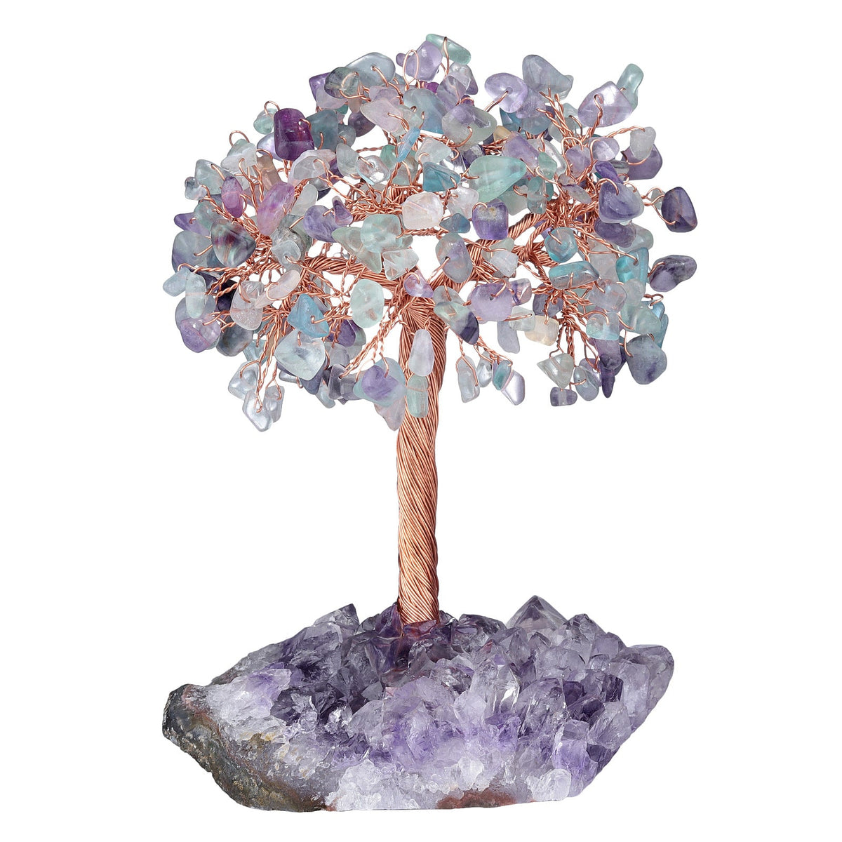 Giftoluck Natural Amethyst Flower Irregular Base Feng Shui Tree
