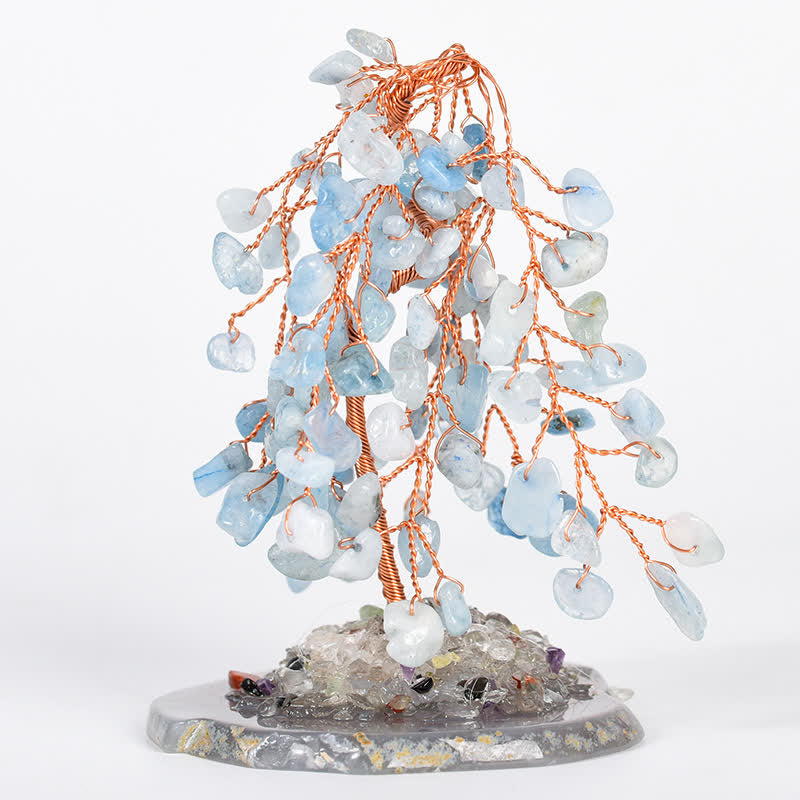 GiftoLuck Natural Crystal Base Willow Feng Shui Tree