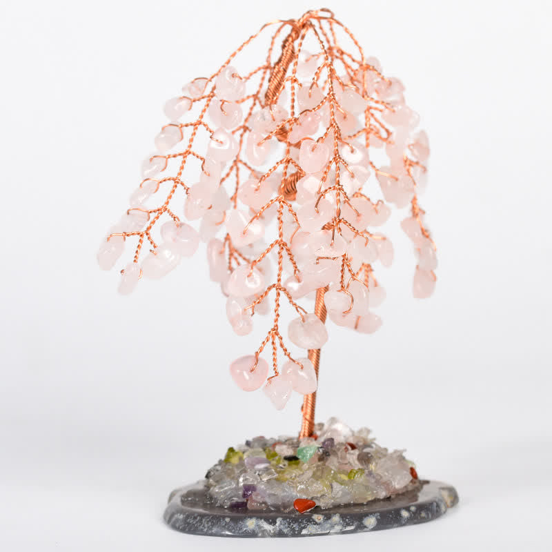 GiftoLuck Natural Crystal Base Willow Feng Shui Tree