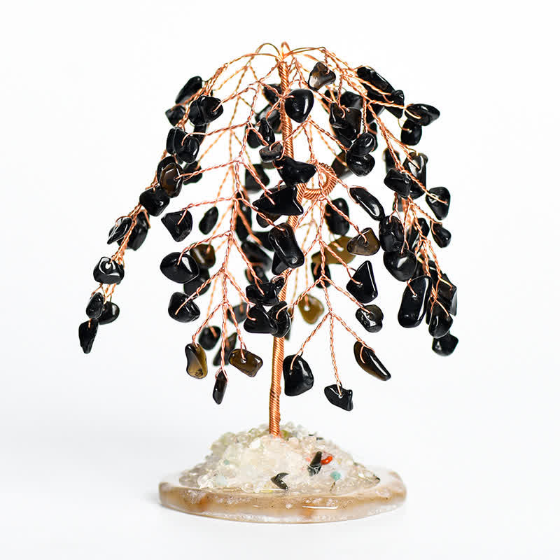 GiftoLuck Natural Crystal Base Willow Feng Shui Tree