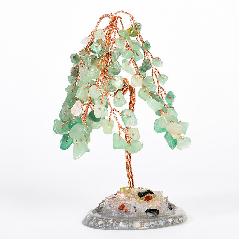 GiftoLuck Natural Crystal Base Willow Feng Shui Tree
