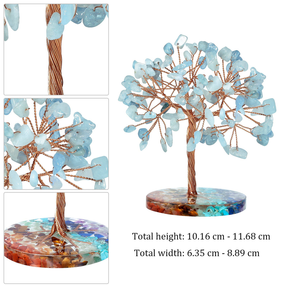 Giftoluck Chakra Gravel Round Base Feng Shui Tree