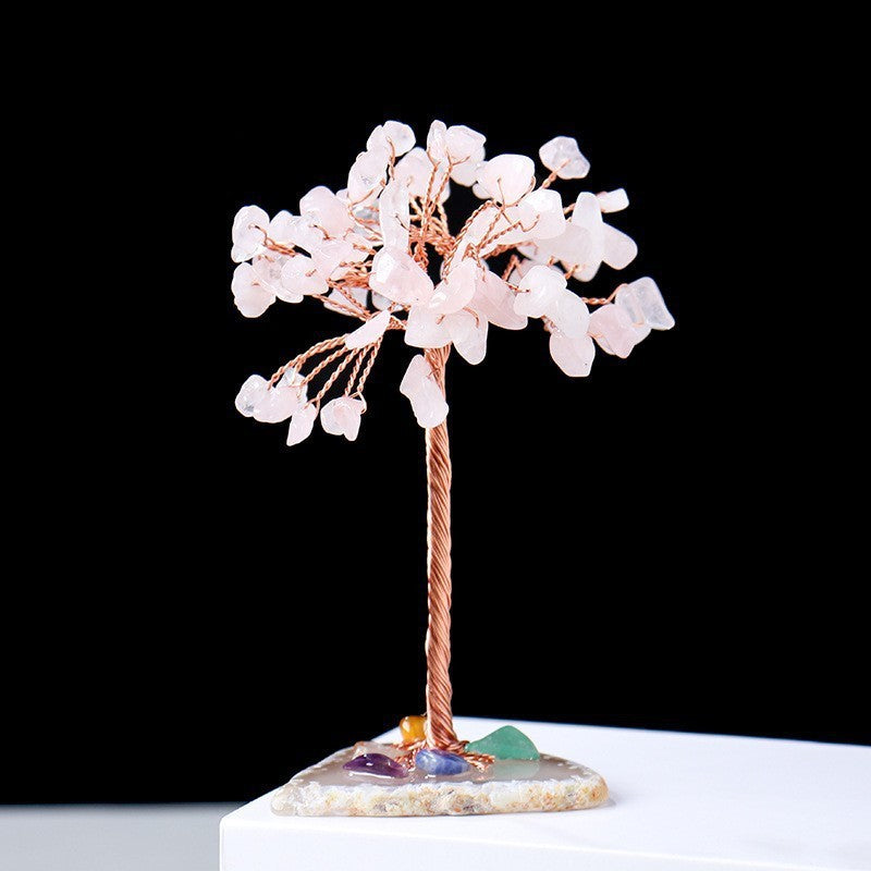 Giftoluck Natural Colorful Crystal Gravel Feng Shui Tree