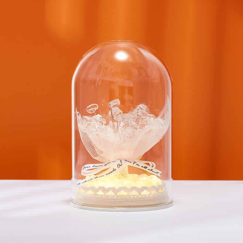 Giftoluck Natural Crystal Glass Cover Feng Shui Tree Decoration