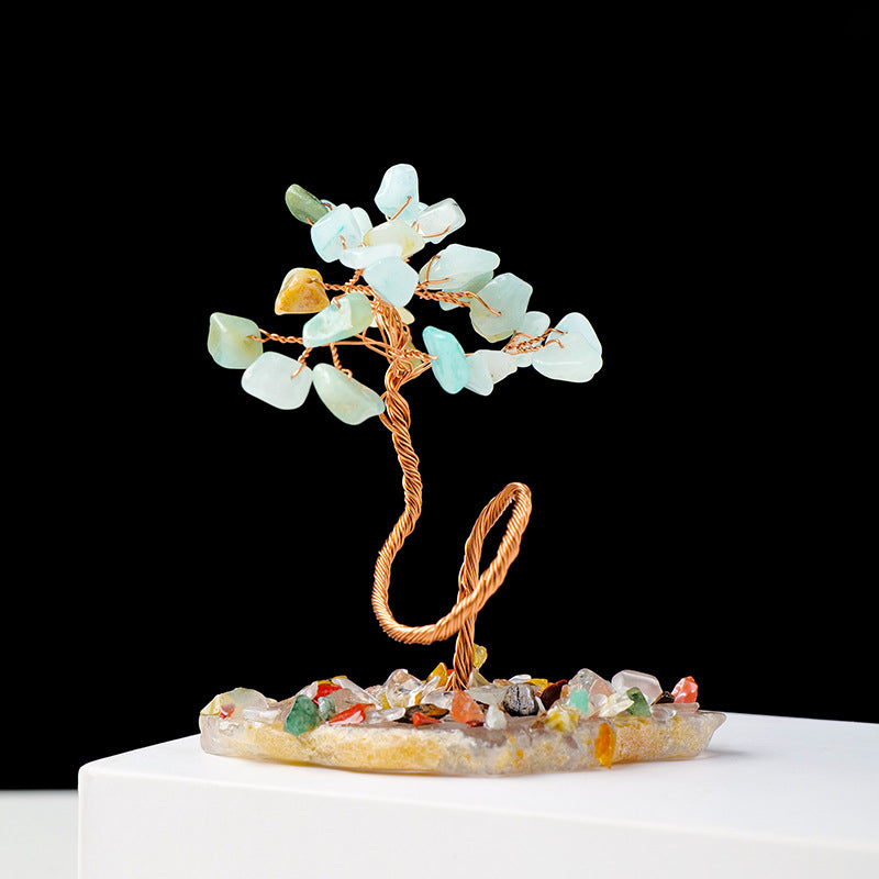 Giftoluck 1pc Money Tree Copper Wire Wrapped Feng Shui Tree
