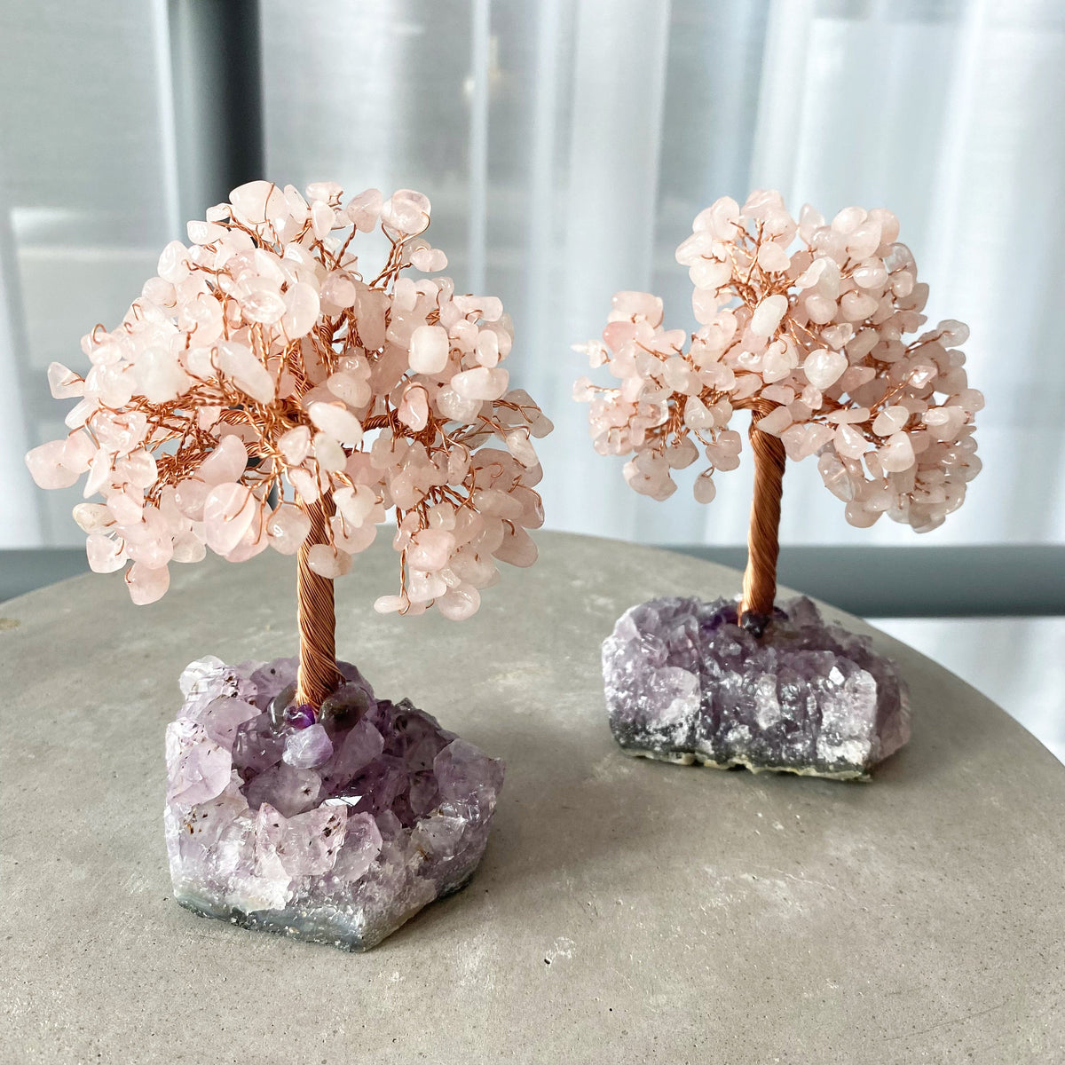 Giftoluck Tree Of Life Rose Quartz With Amethyst Base Feng Shui Tree