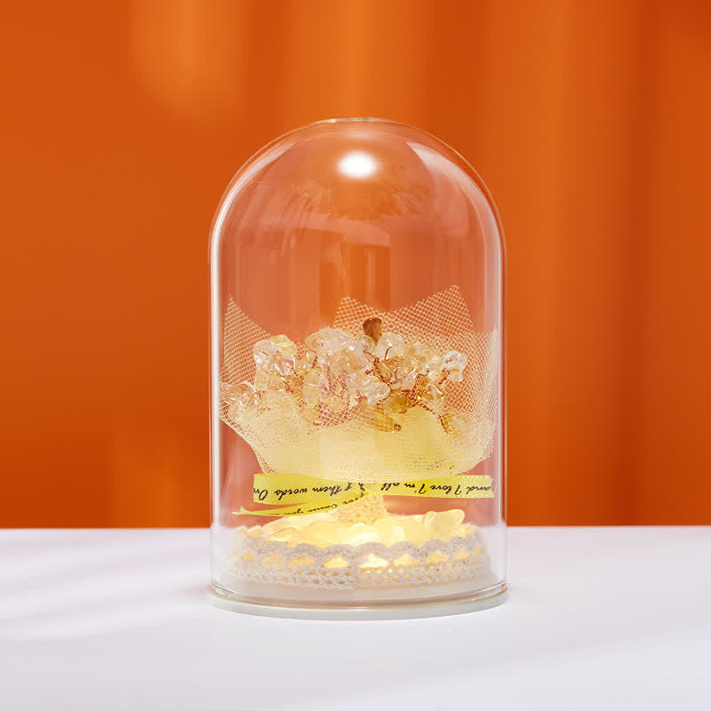 Giftoluck Natural Crystal Glass Cover Feng Shui Tree Decoration