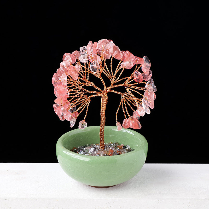 Giftoluck Gravel Crystal Gemstone Home Decoration Feng Shui Tree