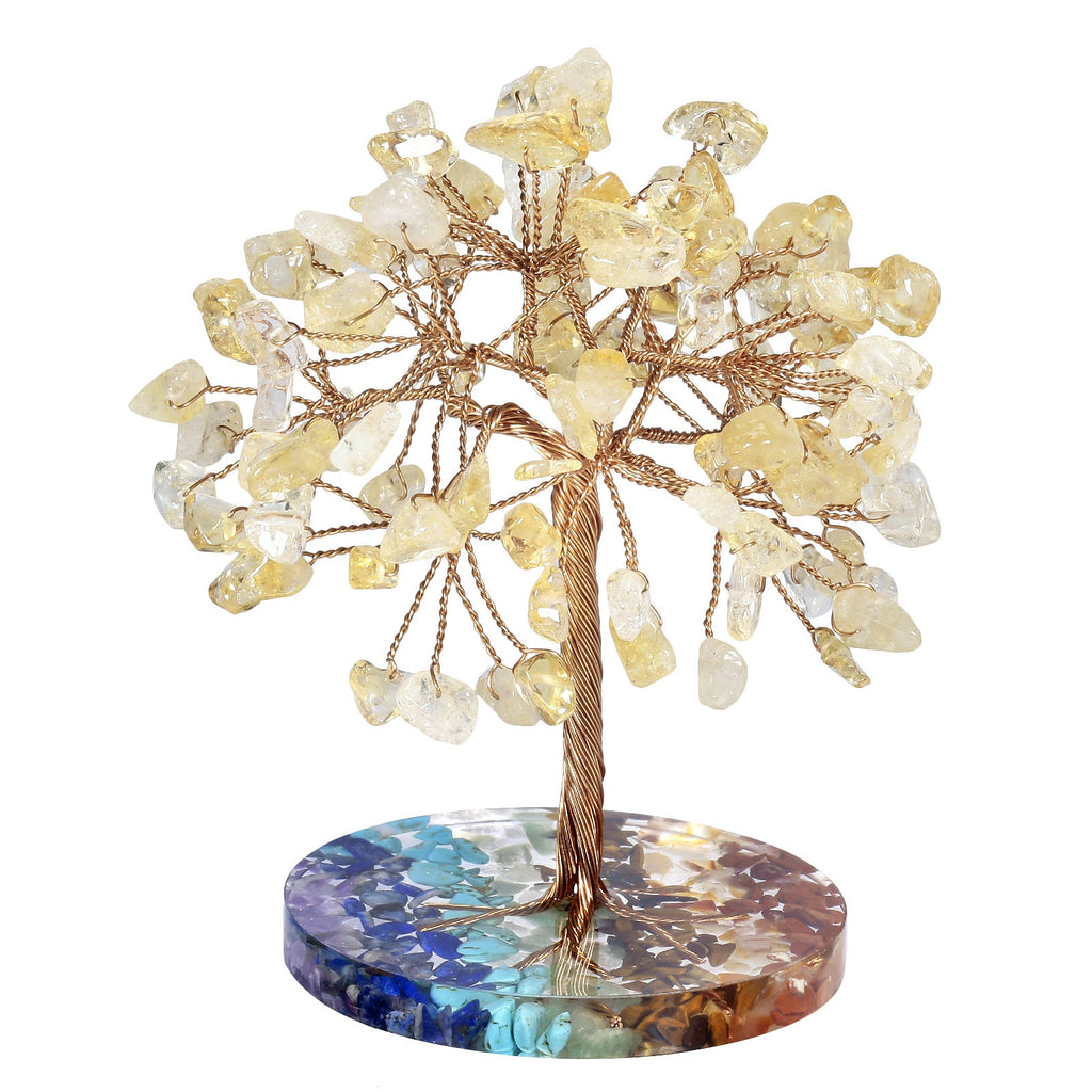 Giftoluck Chakra Gravel Round Base Feng Shui Tree