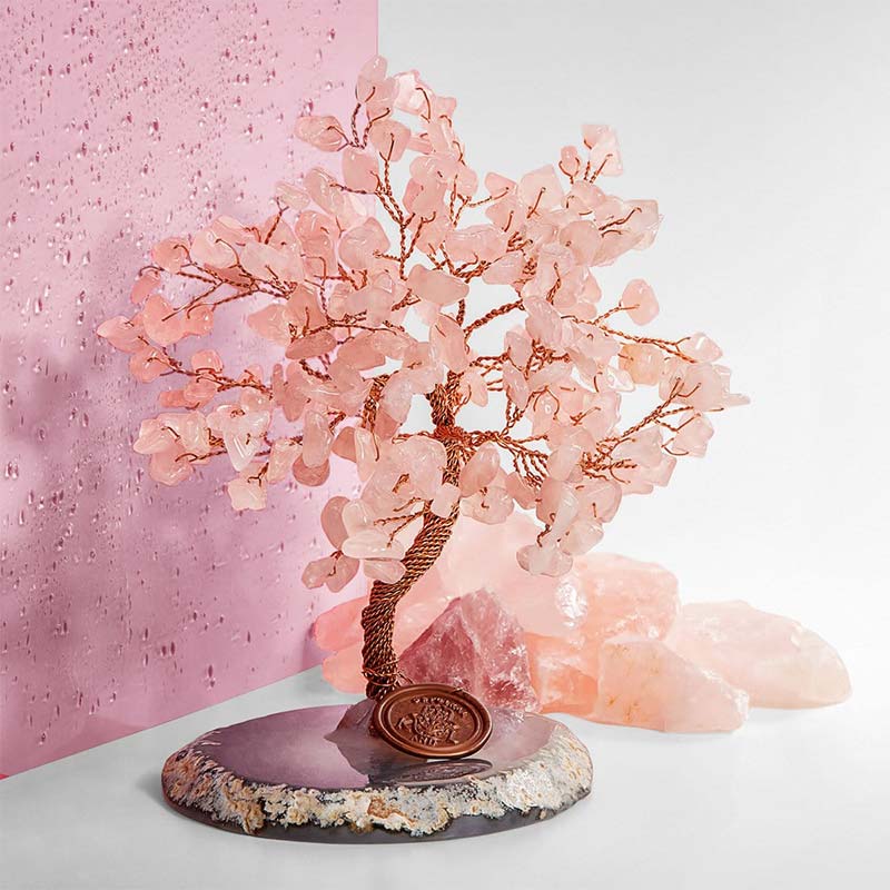 Giftoluck Love Harmony - Rose Quartz Feng Shui Tree