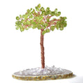 Giftoluck Peridot Natural Gemstone Feng Shui Tree with Agate Base
