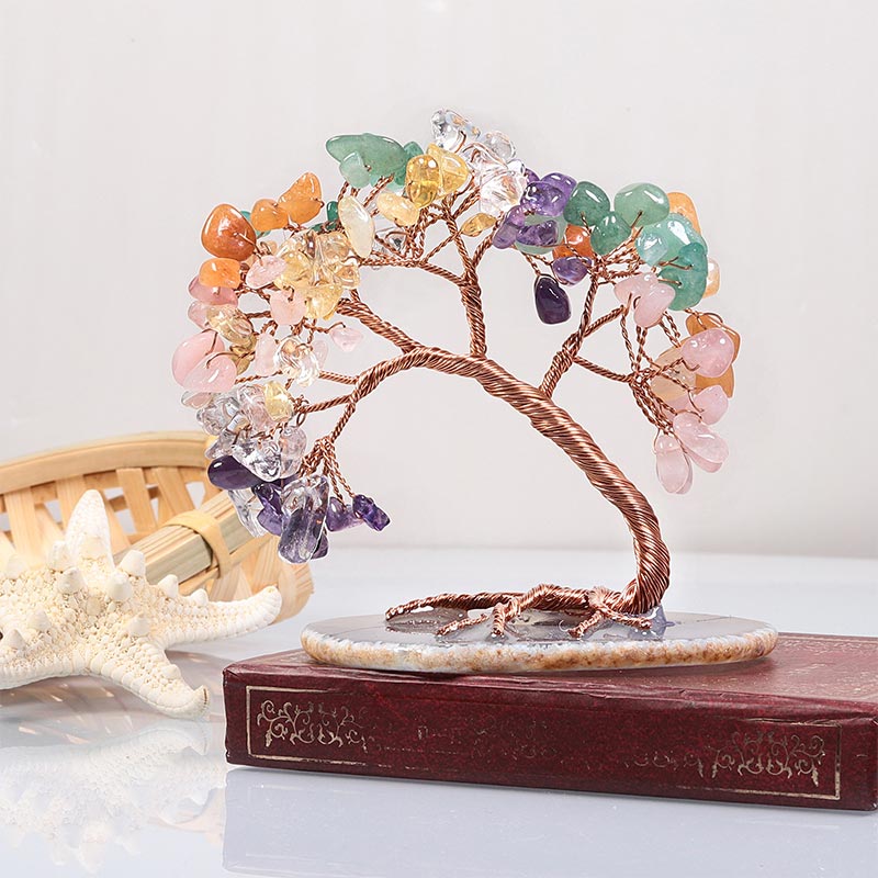 GiftoLuck Natural Crystal Stone Feng Shui Tree