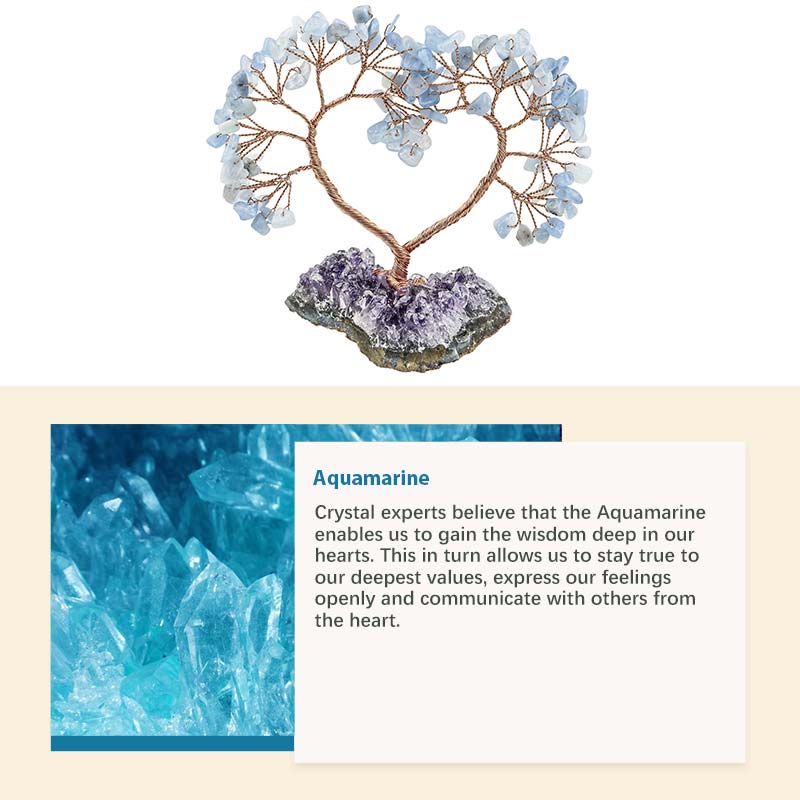GiftoLuck Natural Crystal Stone Love Feng Shui Tree