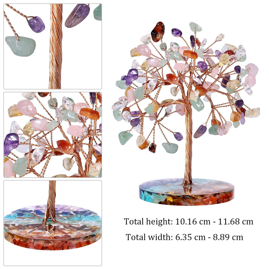 Giftoluck Chakra Gravel Round Base Feng Shui Tree