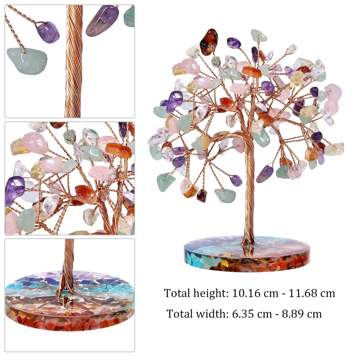 Giftoluck Chakra Gravel Round Base Feng Shui Tree