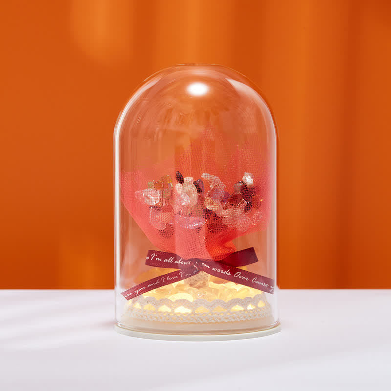 Giftoluck Natural Crystal Glass Cover Feng Shui Tree Decoration