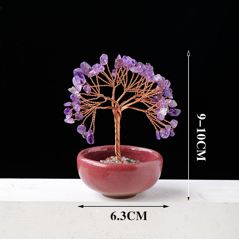 Giftoluck Gravel Crystal Gemstone Home Decoration Feng Shui Tree