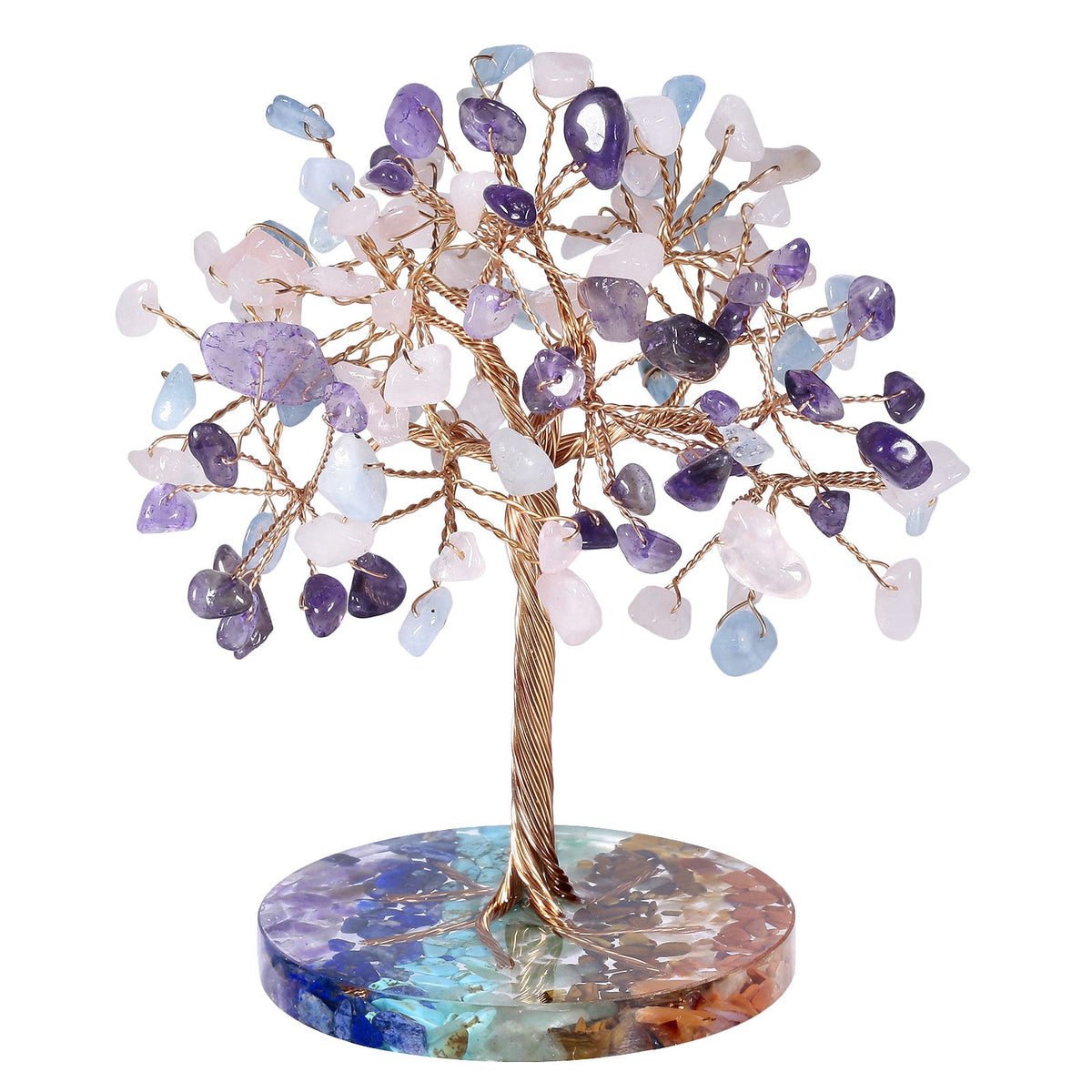 Giftoluck Chakra Gravel Round Base Feng Shui Tree