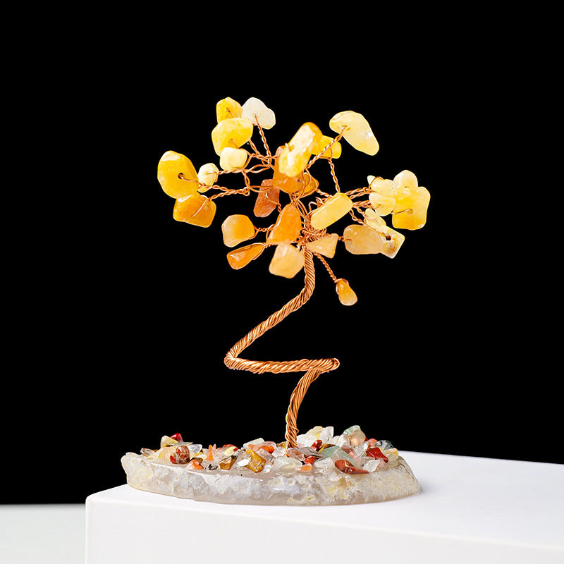 Giftoluck 1pc Money Tree Copper Wire Wrapped Feng Shui Tree