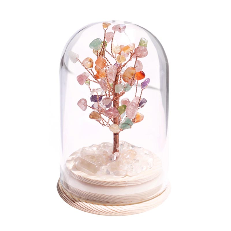 GiftoLuck Christmas Tree Crystal Stone Night Light Decoration