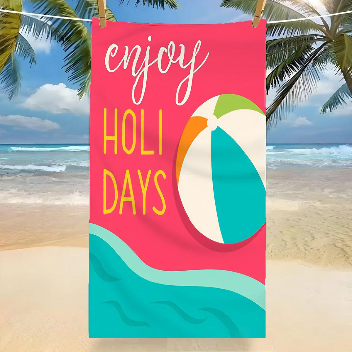 GiftoLuck Tropical Coconut Tree Beach Towel Quick Dry Summer Vacation Travel Bath Towel