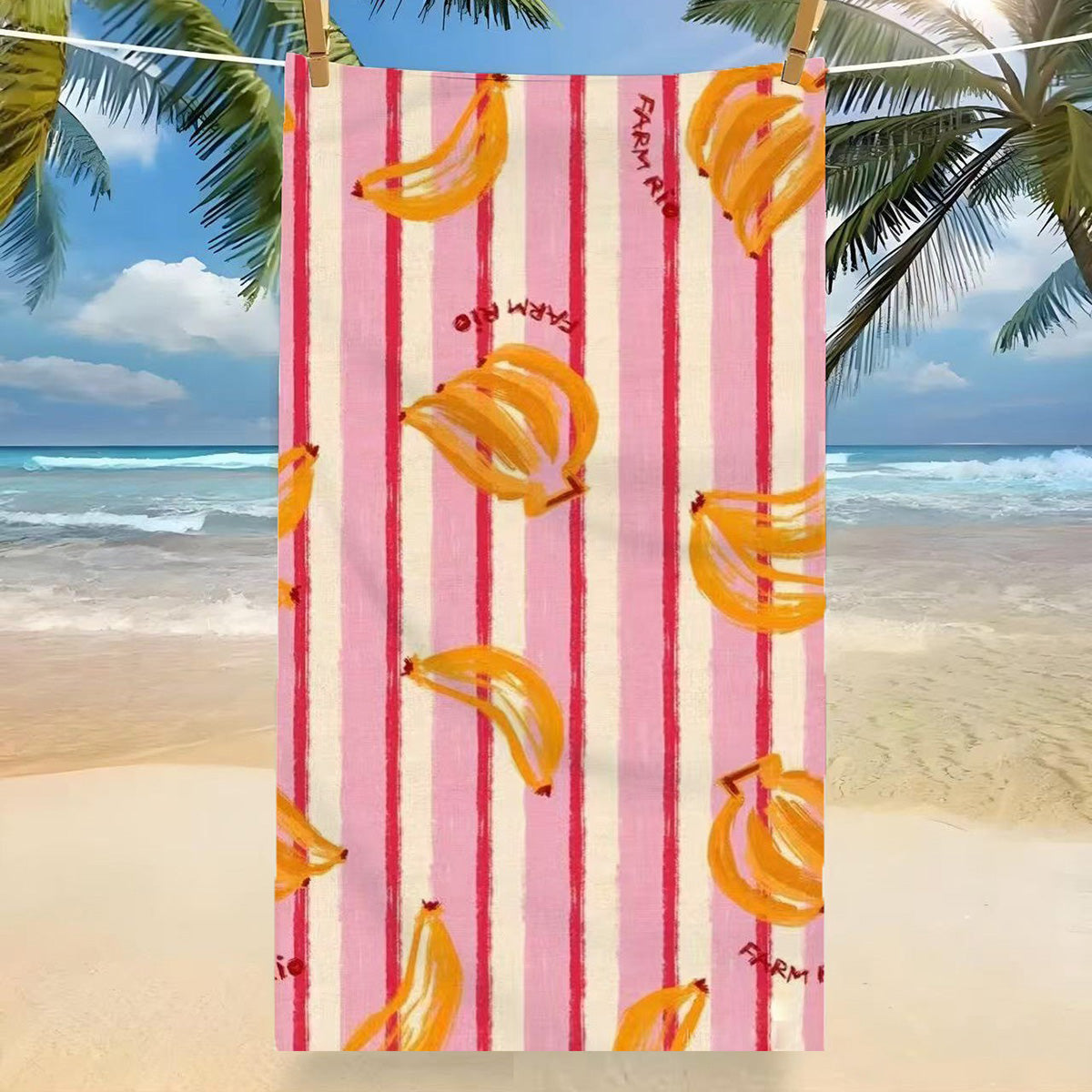 GiftoLuck Tropical Coconut Tree Beach Towel Quick Dry Summer Vacation Travel Bath Towel
