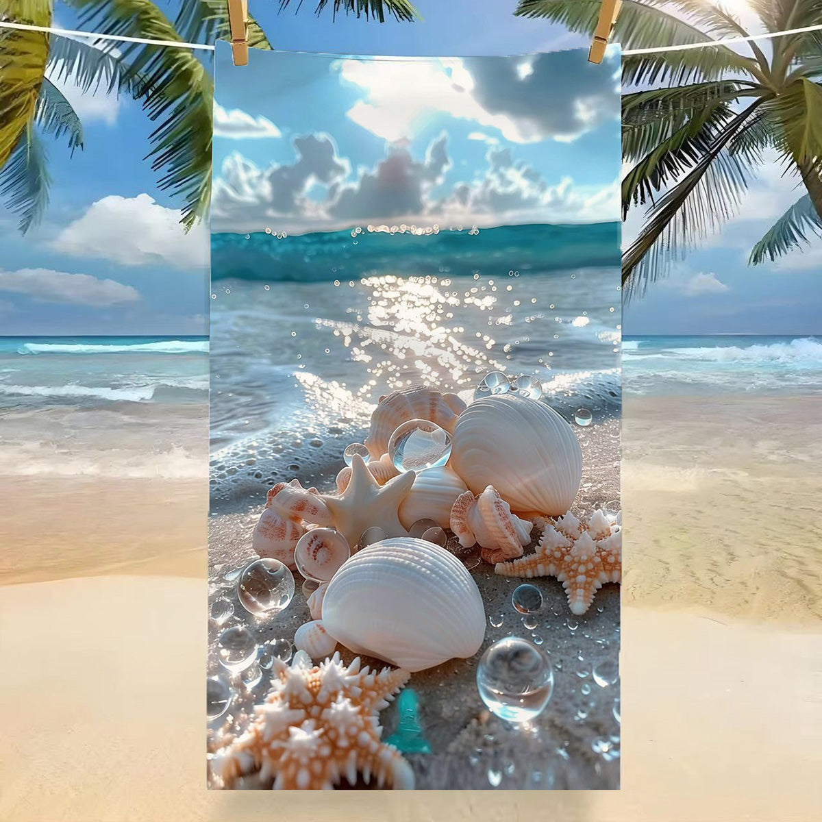 GiftoLuck Tropical Coconut Tree Beach Towel Quick Dry Summer Vacation Travel Bath Towel