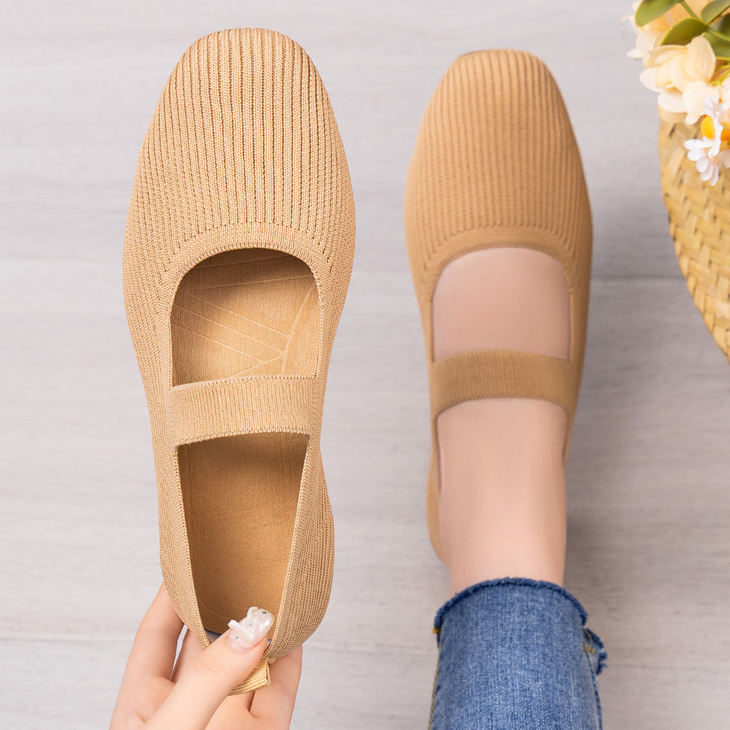 GifitoLuck Women’s Breathable Slip-On Casual Flats, Soft Sole Strap-on Shoes for Spring to Autumn, Comfortable Everyday Walking Gift for Mother's Day