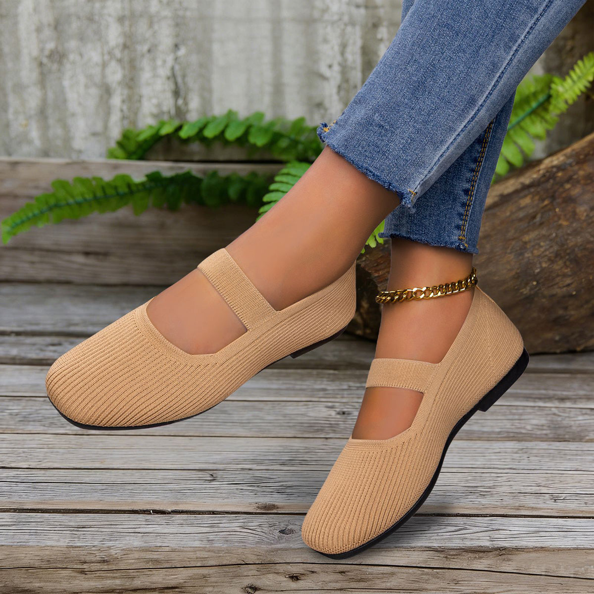 GifitoLuck Women’s Breathable Slip-On Casual Flats, Soft Sole Strap-on Shoes for Spring to Autumn, Comfortable Everyday Walking Gift for Mother's Day