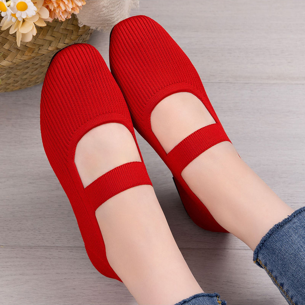 GifitoLuck Women’s Breathable Slip-On Casual Flats, Soft Sole Strap-on Shoes for Spring to Autumn, Comfortable Everyday Walking Gift for Mother's Day