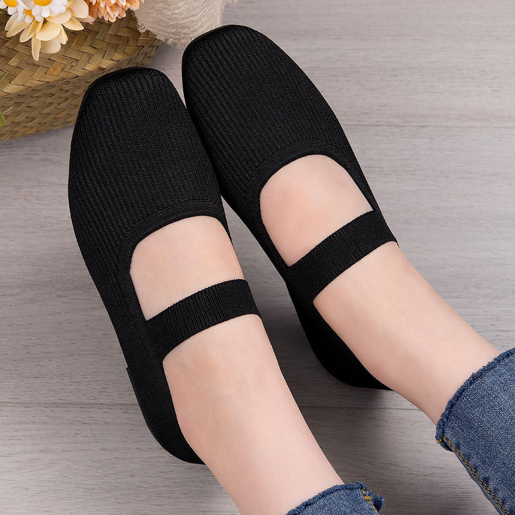 GifitoLuck Women’s Breathable Slip-On Casual Flats, Soft Sole Strap-on Shoes for Spring to Autumn, Comfortable Everyday Walking Gift for Mother's Day