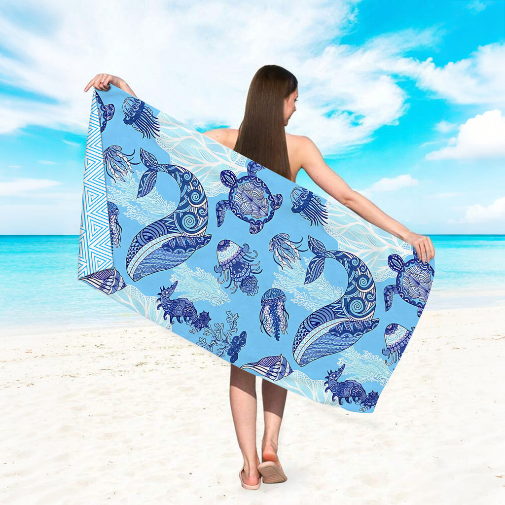 GiftoLuck Quick Dry Beach Towel Must-have Print Towels for Travel Holiday with Mesh Bag
