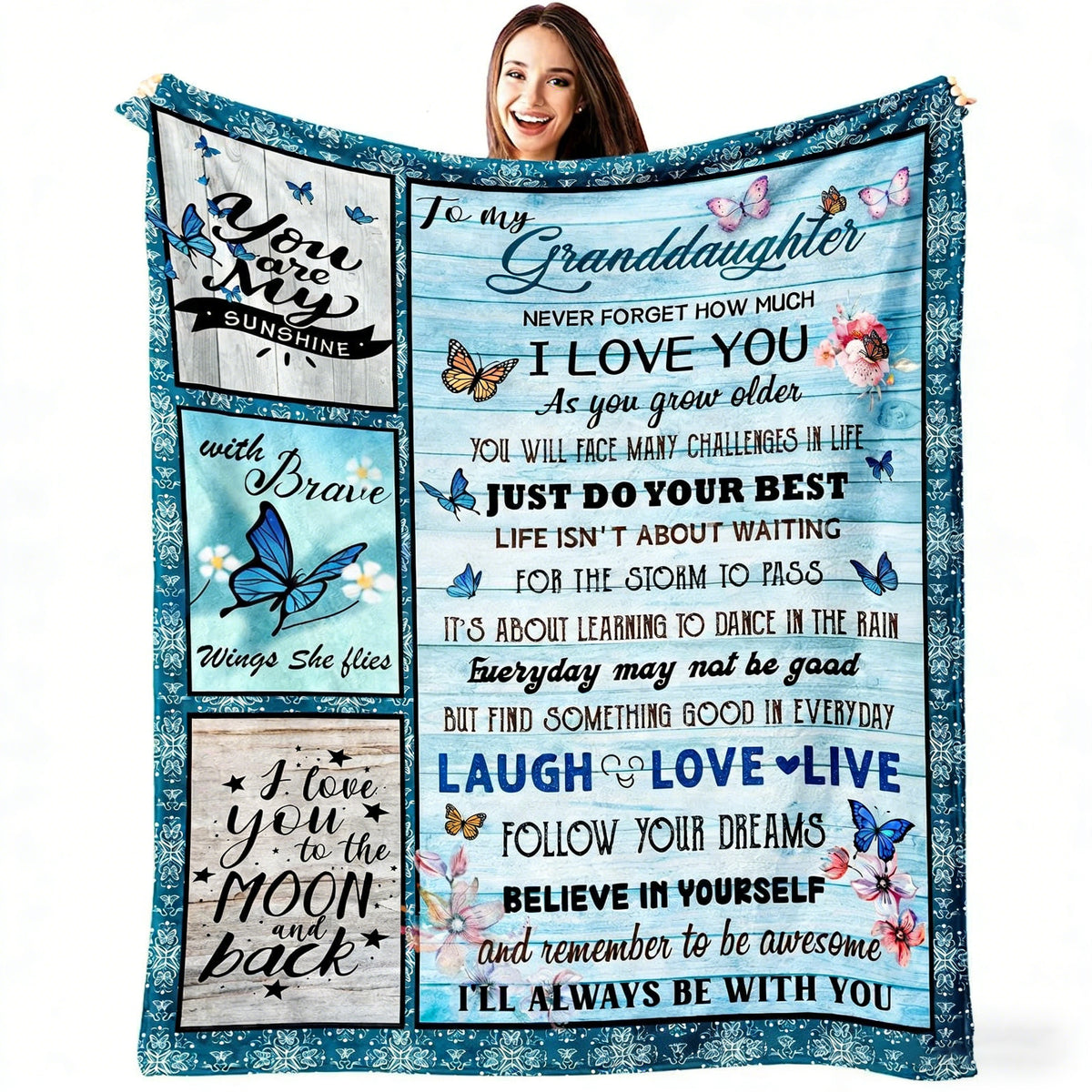 GiftoLuck Mother’s Day Flannel Blanket for Mom – Soft Cozy Throw for Sofa, Bed & Living Room |Best Gift for Mom