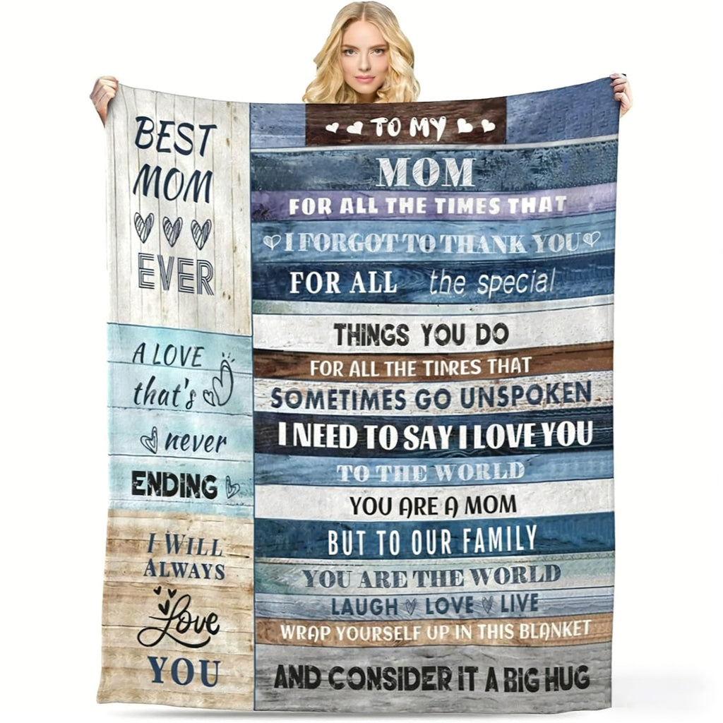 GiftoLuck Mother’s Day Flannel Blanket for Mom – Soft Cozy Throw for Sofa, Bed & Living Room |Best Gift for Mom
