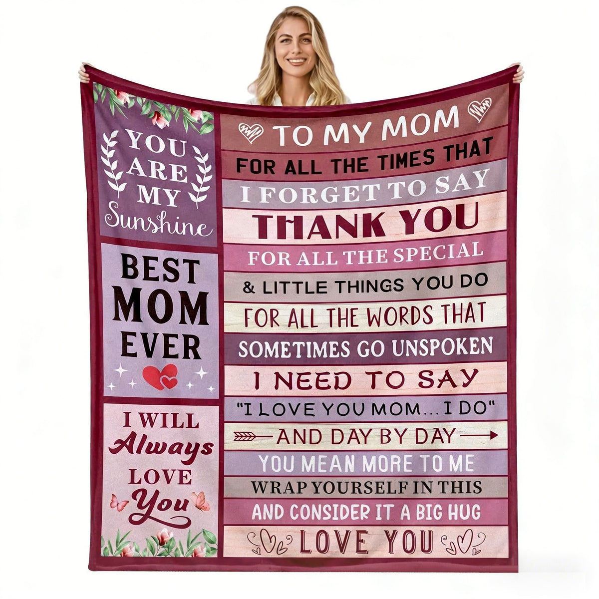 GiftoLuck Mother’s Day Flannel Blanket for Mom – Soft Cozy Throw for Sofa, Bed & Living Room |Best Gift for Mom