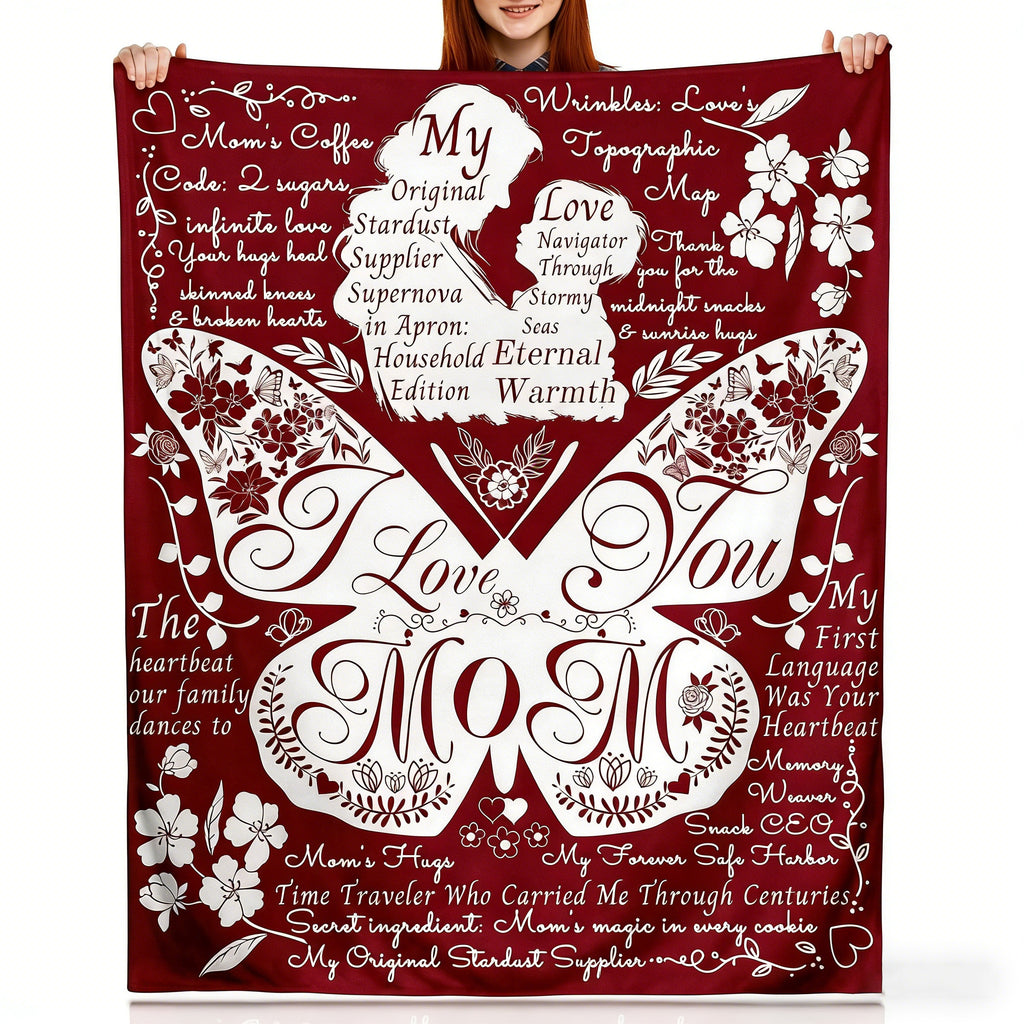 GiftoLuck Mother’s Day Flannel Blanket for Mom – Soft Cozy Throw for Sofa, Bed & Living Room |Best Gift for Mom