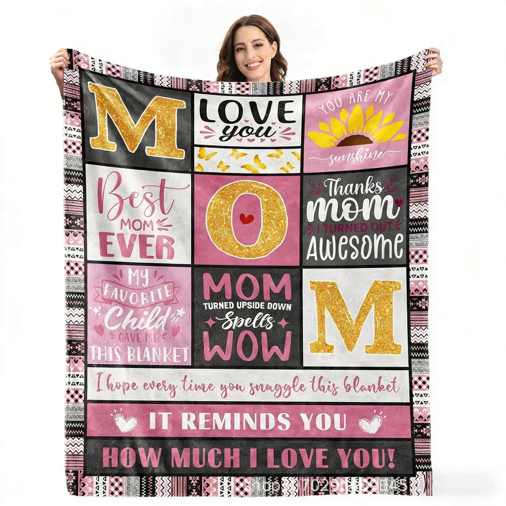 GiftoLuck Mother’s Day Flannel Blanket for Mom – Soft Cozy Throw for Sofa, Bed & Living Room |Best Gift for Mom