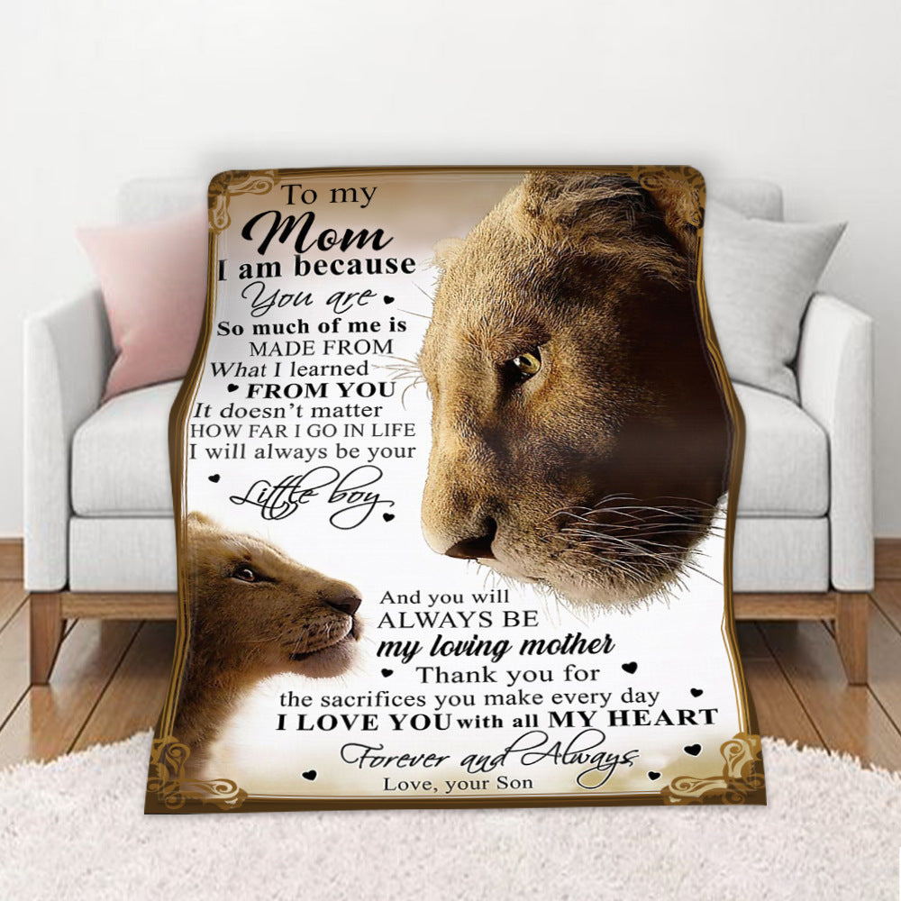 GiftoLuck “To My Mom” Flannel Blanket Soft Cozy Throw Perfect Gift for Mother's Day,Birthday,Holiday