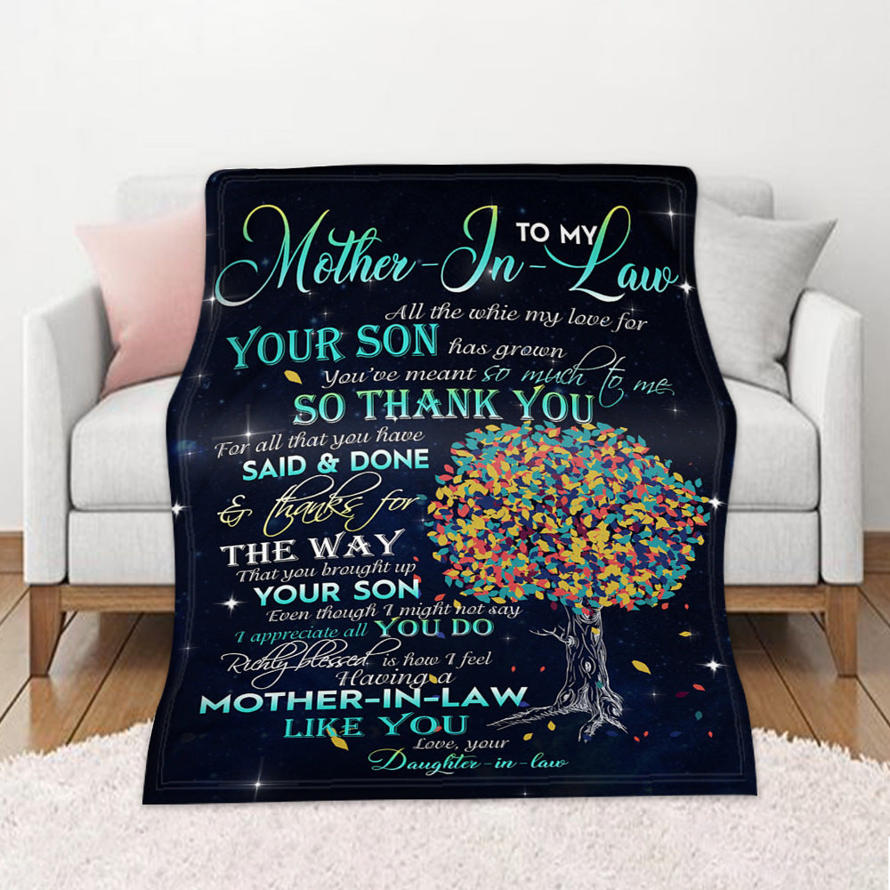 GiftoLuck “To My Mom” Flannel Blanket Soft Cozy Throw Perfect Gift for Mother's Day,Birthday,Holiday