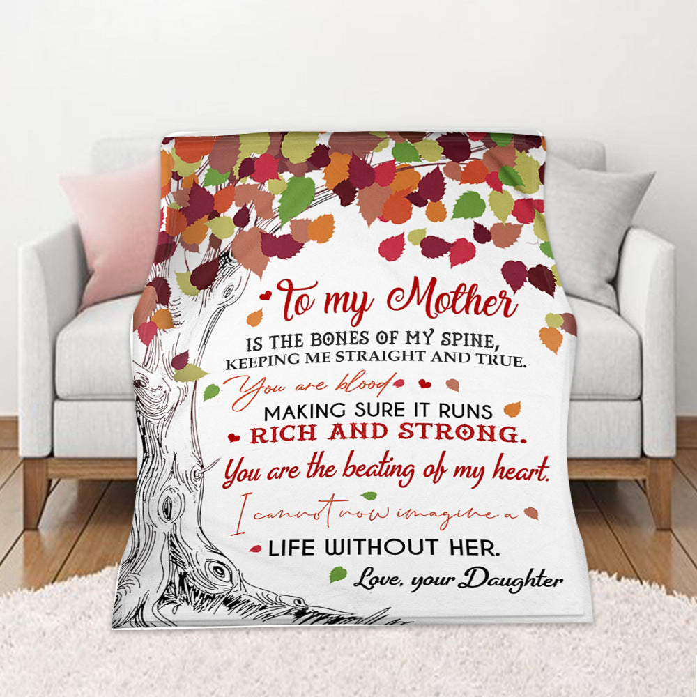 GiftoLuck “To My Mom” Flannel Blanket Soft Cozy Throw Perfect Gift for Mother's Day,Birthday,Holiday