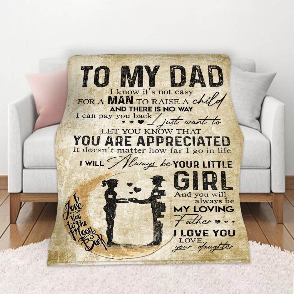 GiftoLuck “To My Mom” Flannel Blanket Soft Cozy Throw Perfect Gift for Mother's Day,Birthday,Holiday