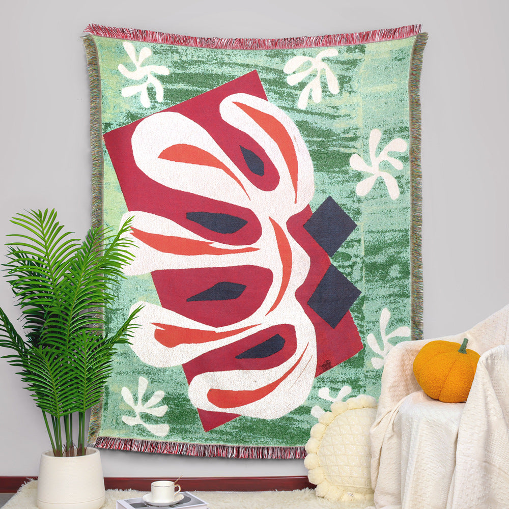 GiftoLuck Merry Christmas Jacquard Tapestry Throw Blanket Sofa Cover X'mas Gift