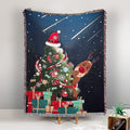 GiftoLuck Merry Christmas Jacquard Tapestry Throw Blanket Sofa Cover X'mas Gift Idea