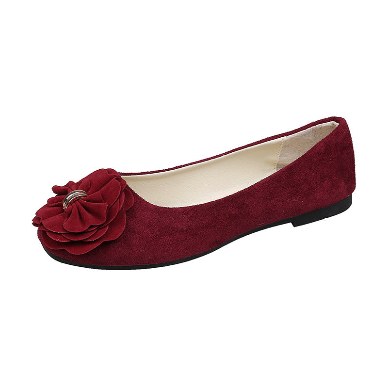GifitoLuck Women’s Square Toe Flower Flats, Slip-On Bow Walking Shoes for Spring 2026, Thoughtful Gift for Mum or Grandma