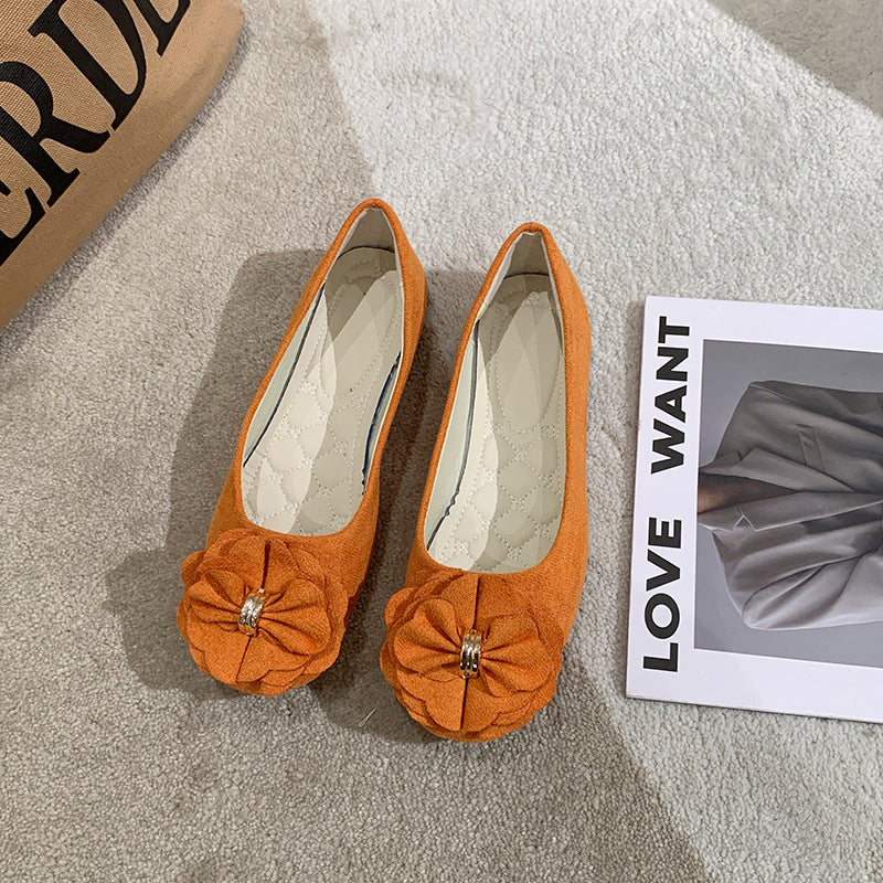 GifitoLuck Women’s Square Toe Flower Flats, Slip-On Bow Walking Shoes for Spring 2026, Thoughtful Gift for Mum or Grandma