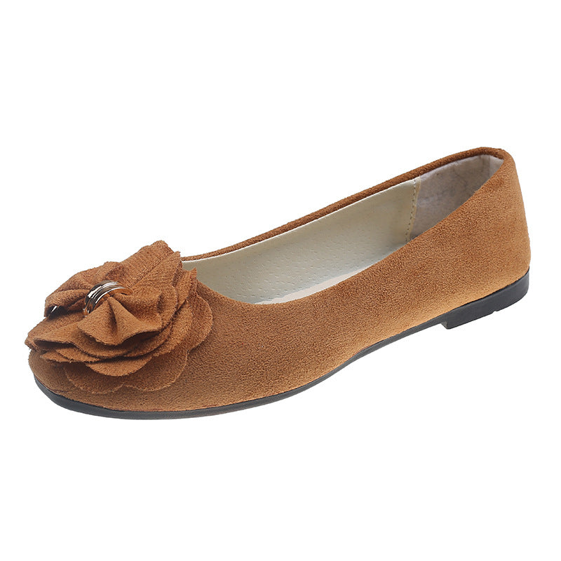 GifitoLuck Women’s Square Toe Flower Flats, Slip-On Bow Walking Shoes for Spring 2026, Thoughtful Gift for Mum or Grandma
