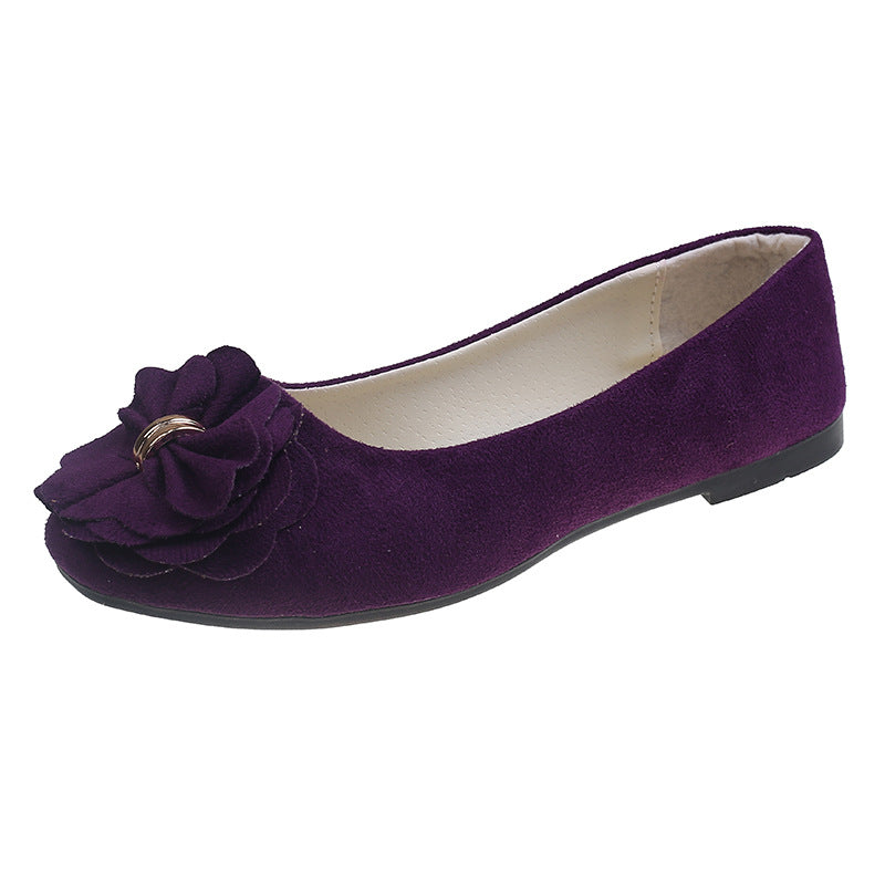 GifitoLuck Women’s Square Toe Flower Flats, Slip-On Bow Walking Shoes for Spring 2026, Thoughtful Gift for Mum or Grandma