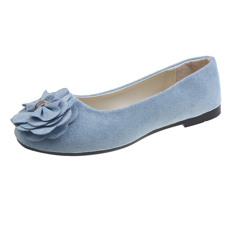 GifitoLuck Women’s Square Toe Flower Flats, Slip-On Bow Walking Shoes for Spring 2026, Thoughtful Gift for Mum or Grandma